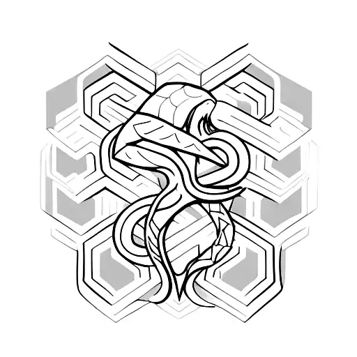 A minimalist tattoo of a snake shedding its skin to reveal a soccer field tattoo design idea