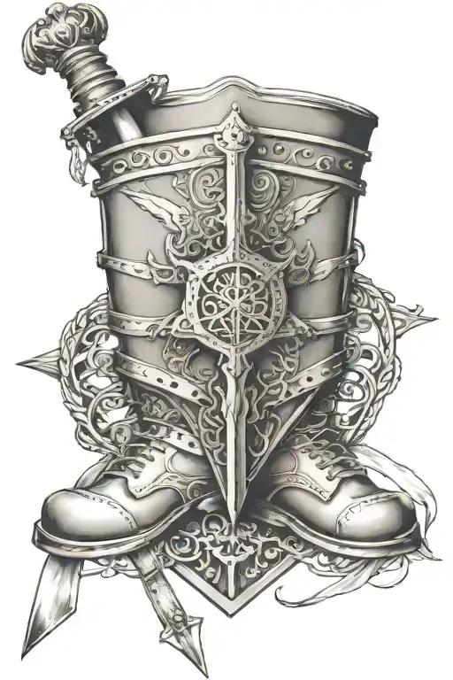 Belt of truth Breastplate of righteousness Shoes of the gospel of peace Shield of faith Helmet of salvation Sword of the tattoo design idea