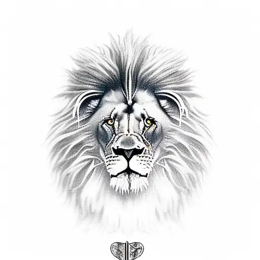 lion Gryffin heart tattoo design idea