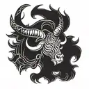 Leo and Taurus zodiac symbol tattoo design idea