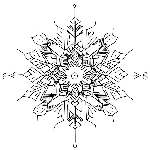 simple snowflake angel number 555 tattoo  tattoo design idea
