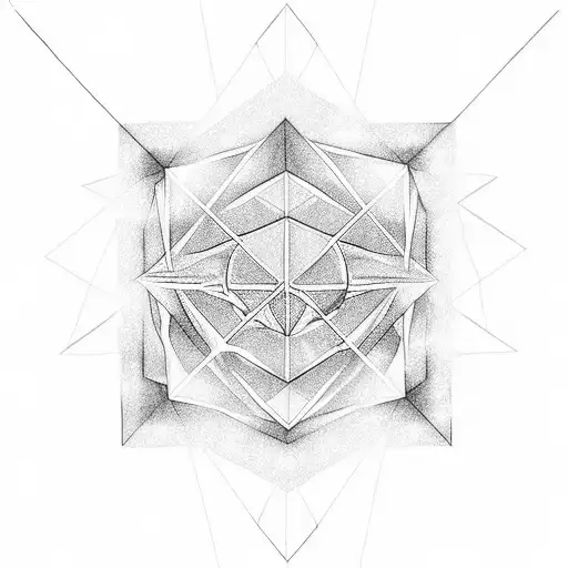  tesseract cube and a blackhole tattoo design idea