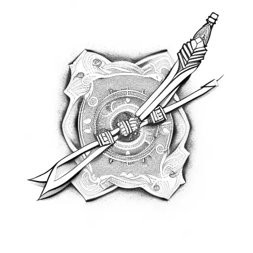 bow and arrow tattoo design idea