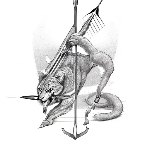bow and arrow tattoo design idea