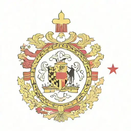 minimalist Maryland flag tattoo design idea