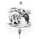 moon river tattoo design idea