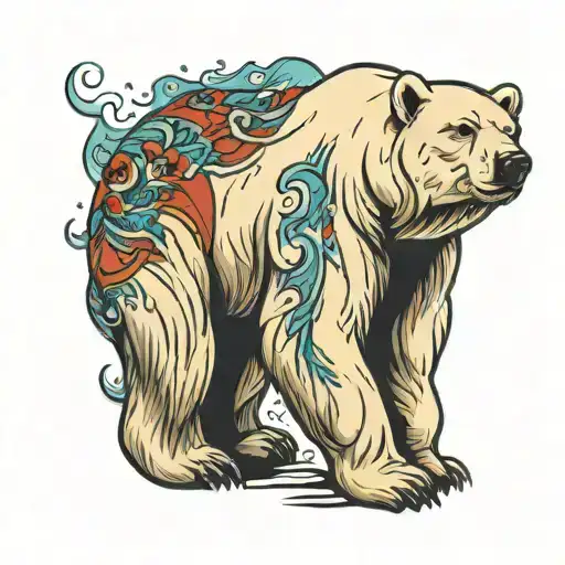 POLAR BEAR STANDING tattoo design idea
