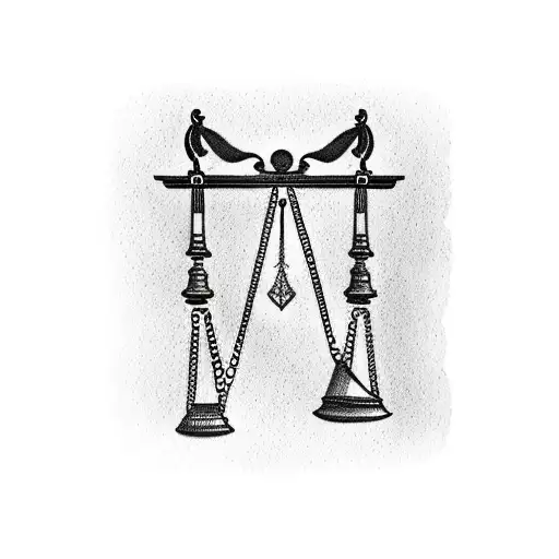 A minimalist tattoo of a lawyer's scale tattoo design idea
