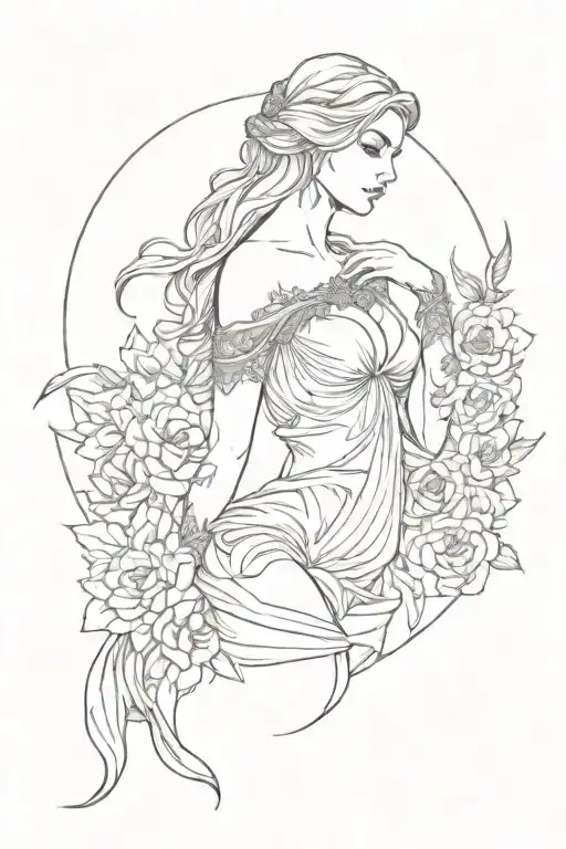 full body Aphrodite realistic sexy girl shoulder tattoo tattoo design idea