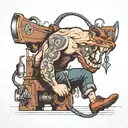 man and tool tattoo design idea