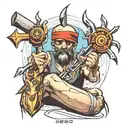 man and tool tattoo design idea