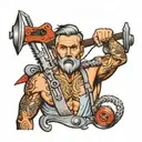 man and tool tattoo design idea