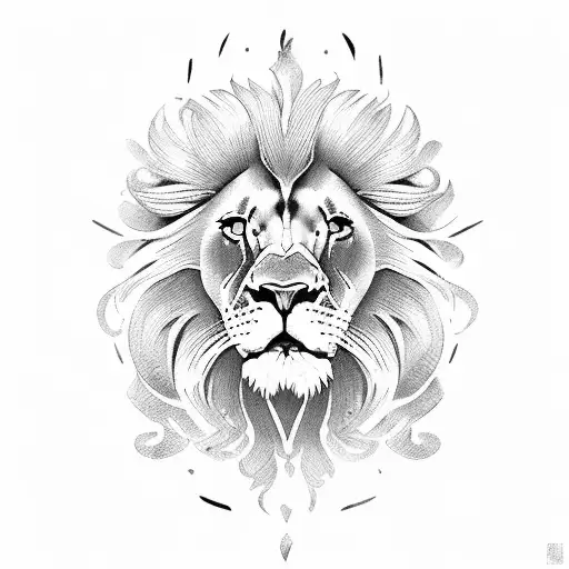 Lion and phoenix tattoo design idea