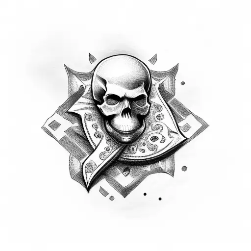 skull art tattoo design idea