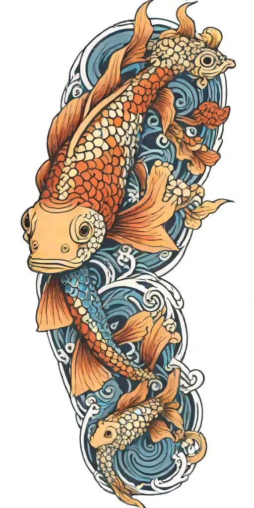 I want a traditional Japanese koi fish tattoo but with a cyborg/technology/robot twist tattoo design idea