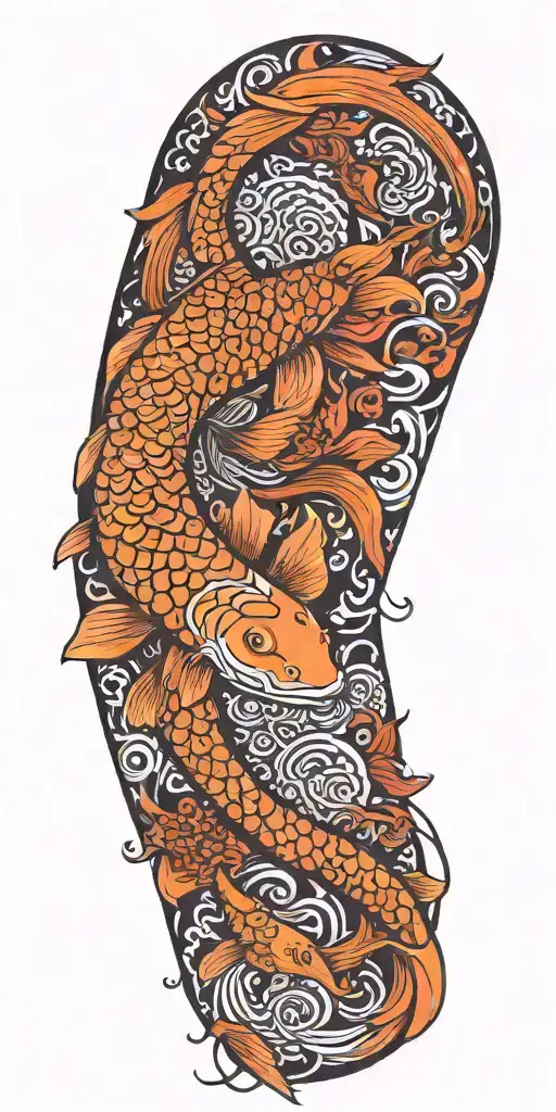 Traditional Japanese koi fish tattoo design  tattoo design idea