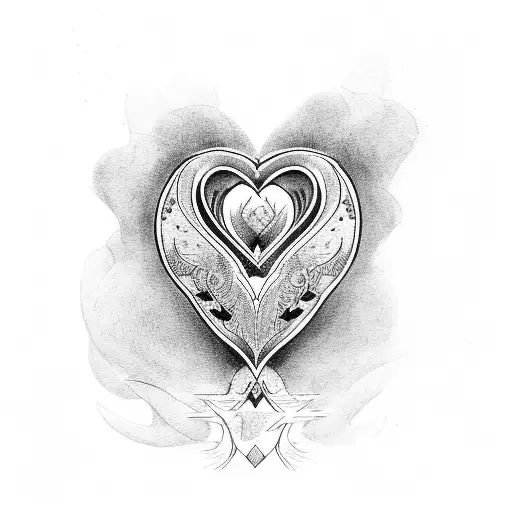 heart and plane tattoo design idea