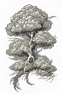 Storm cloud with lightening for spine tattoo design tattoo design idea