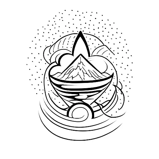 storm Twister volcano tattoo design idea