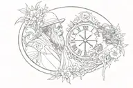 Father time and mother nature  tattoo design idea