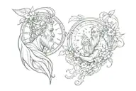 Father time and mother nature  tattoo design idea