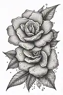 desert rose raindrops falling tattoo design idea