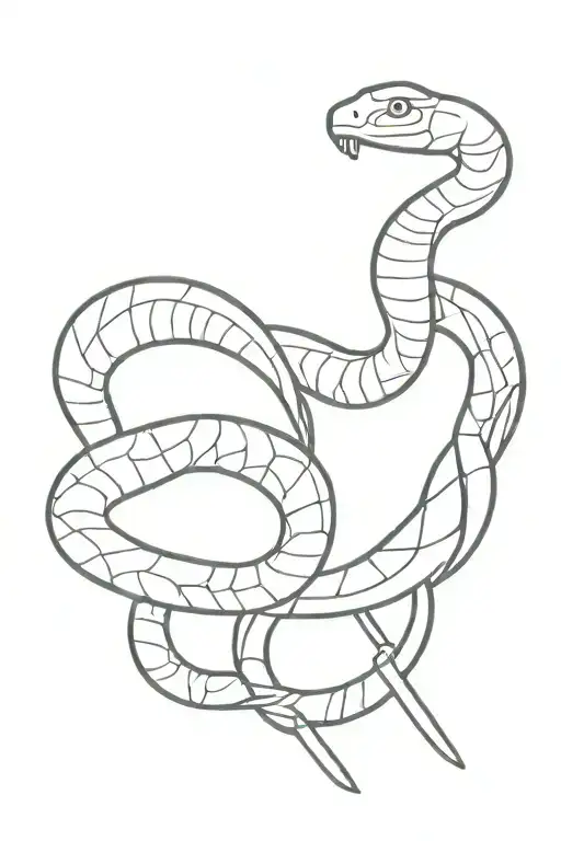 snake wrapped around sword     tattoo design idea