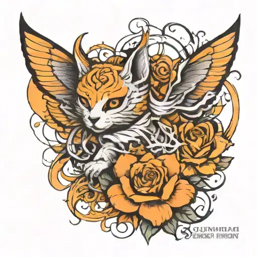 Lovely to sit between comfort and chaos tattoo design idea