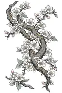 asian flowers and cherry blossom trees  tattoo design idea