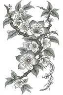 asian flowers and cherry blossom trees  tattoo design idea