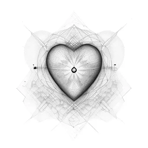 A minimalist design of a heart made up of interconnected human figures, symbolizing love and unity tattoo design idea