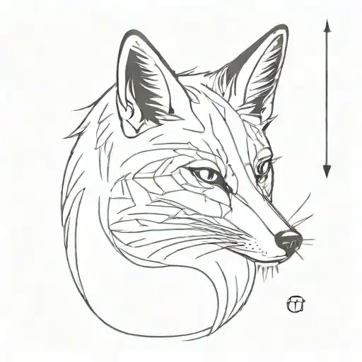 A fox without pupils and a cat with 9 eyes tattoo design idea
