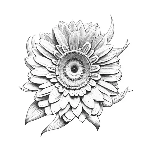 gerbera and tulips on vines tattoo design idea