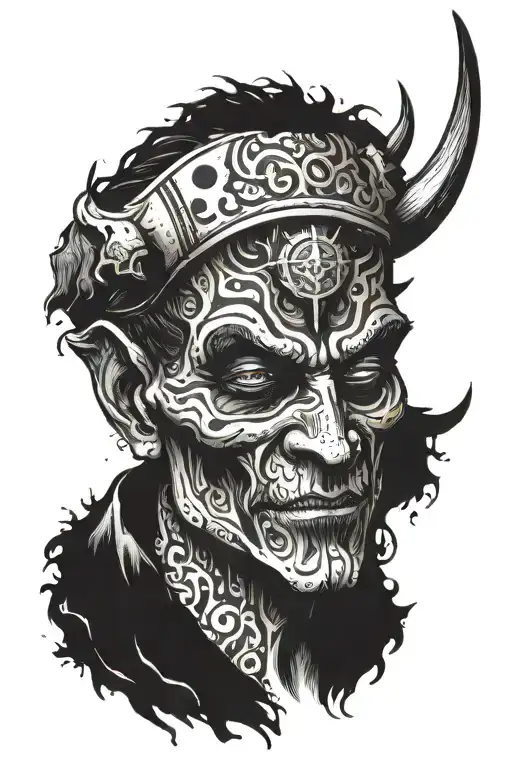 grunge, devil, cigarette, depression, handpoke tattoo tattoo design idea