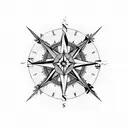 puma and compass tattoo design idea