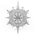 puma and compass tattoo design idea