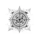 puma and compass tattoo design idea