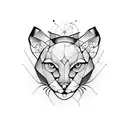puma and compass tattoo design idea