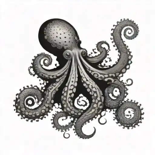 Tentacle knee tattoo, tentacle circle, tentacle, octopus tattoo design idea