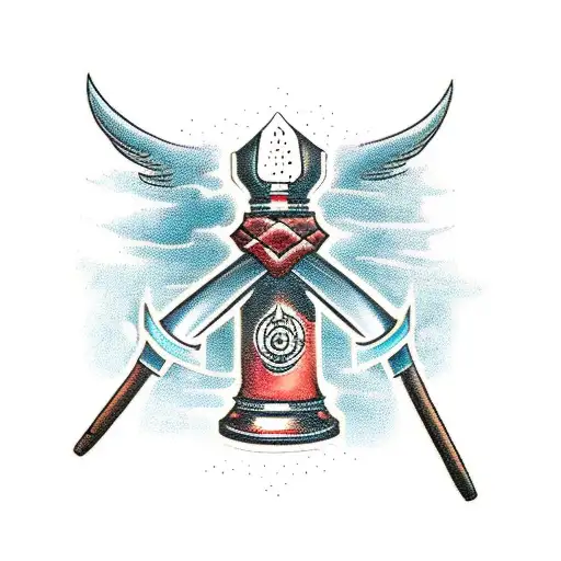 mjolnir and stormbreaker tattoo design idea