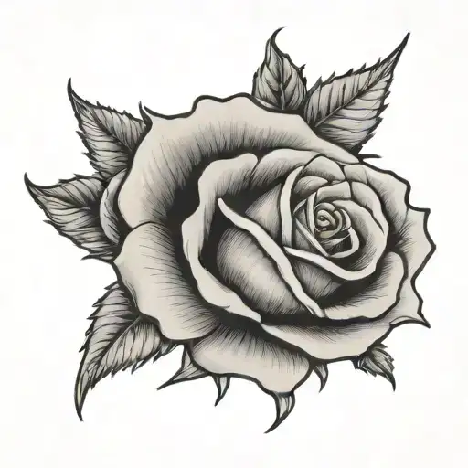rose trust no one hand tattoo design idea
