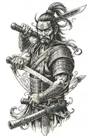 Japanese samurai sword tattoo design idea