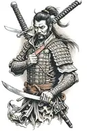 Japanese samurai sword tattoo design idea