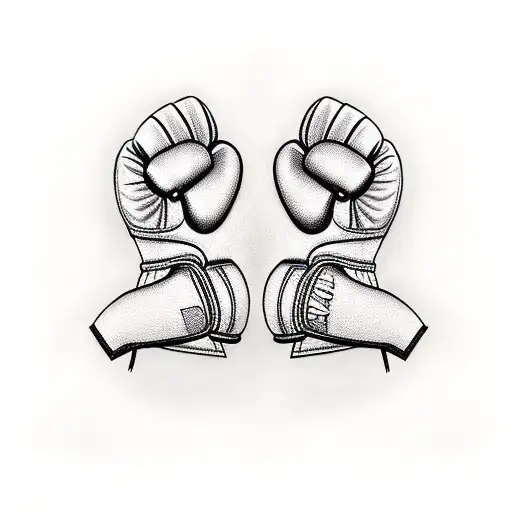 cross with boxing gloves tattoo design idea