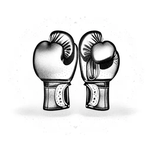 cross with boxing gloves tattoo design idea