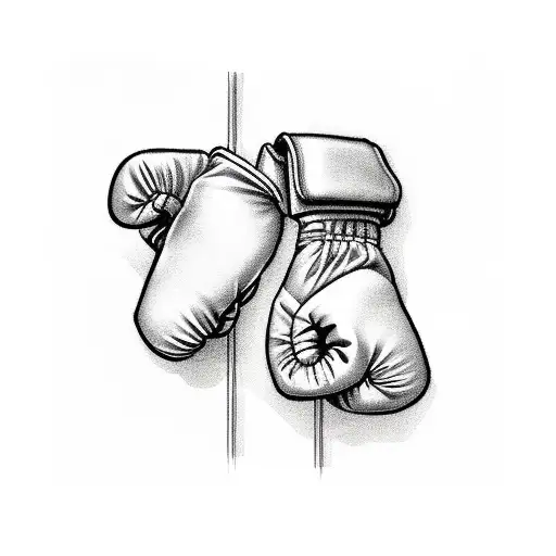 cross with boxing gloves tattoo design idea