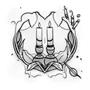 broken mirror with candles  tattoo design idea