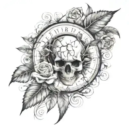 stem cell transplant with blood, dna, a tree and roses with date 13-12-23 tattoo design idea