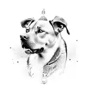 mythical alsatian cross Rhodesian Ridgeback with armour  tattoo design idea