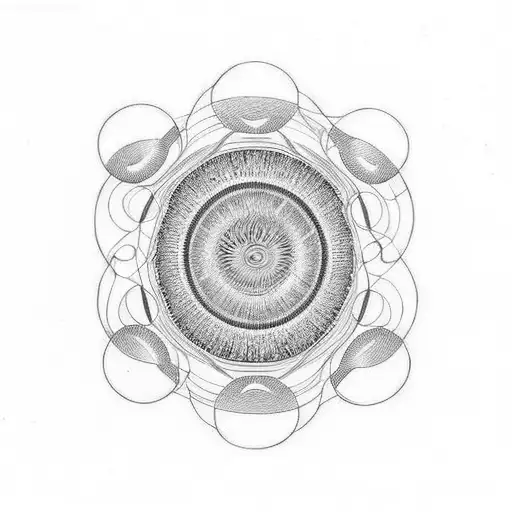 alex grey inspire sleve of eyes swirling around the arm tattoo design idea